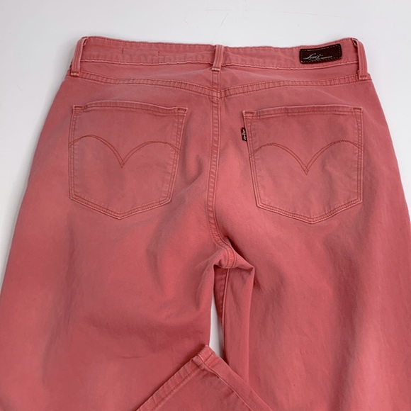Levi’s High Rise Demi Curve Tapered Skinny Jeans Size 29 Pink Mauve Stretch - Picture 4 of 14